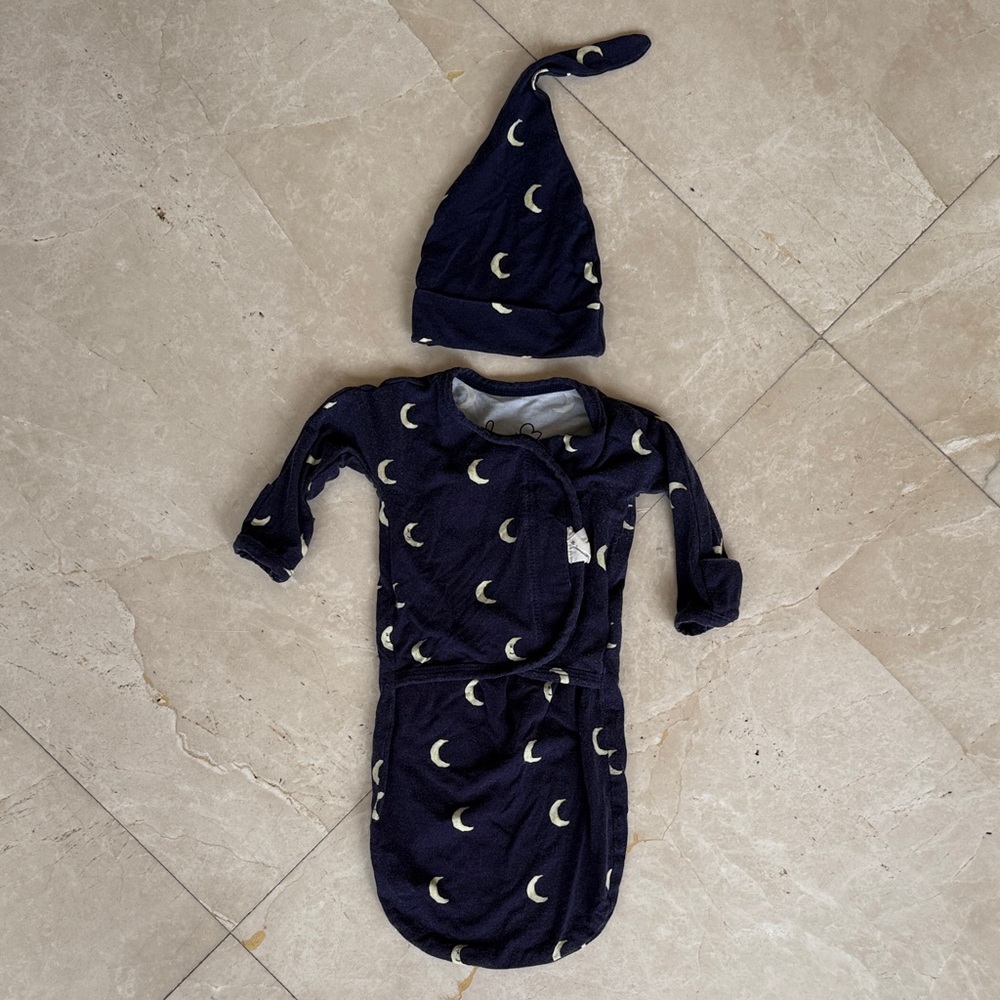 Midnight Blue Moon Onsie with Hat for Newborn